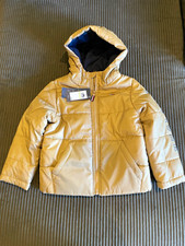 Tommy Hilfiger Boys Tan Hooded Puffer Jacket Full Zip Fleece Lined Size 4