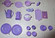 Barbie Kitchen Dishes Pots Pans Purple Lot Bundle