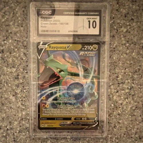 Pokémon TCG Rayquaza V Crown Zenith 100/159 Holo Dragon Type 210 HP Basic