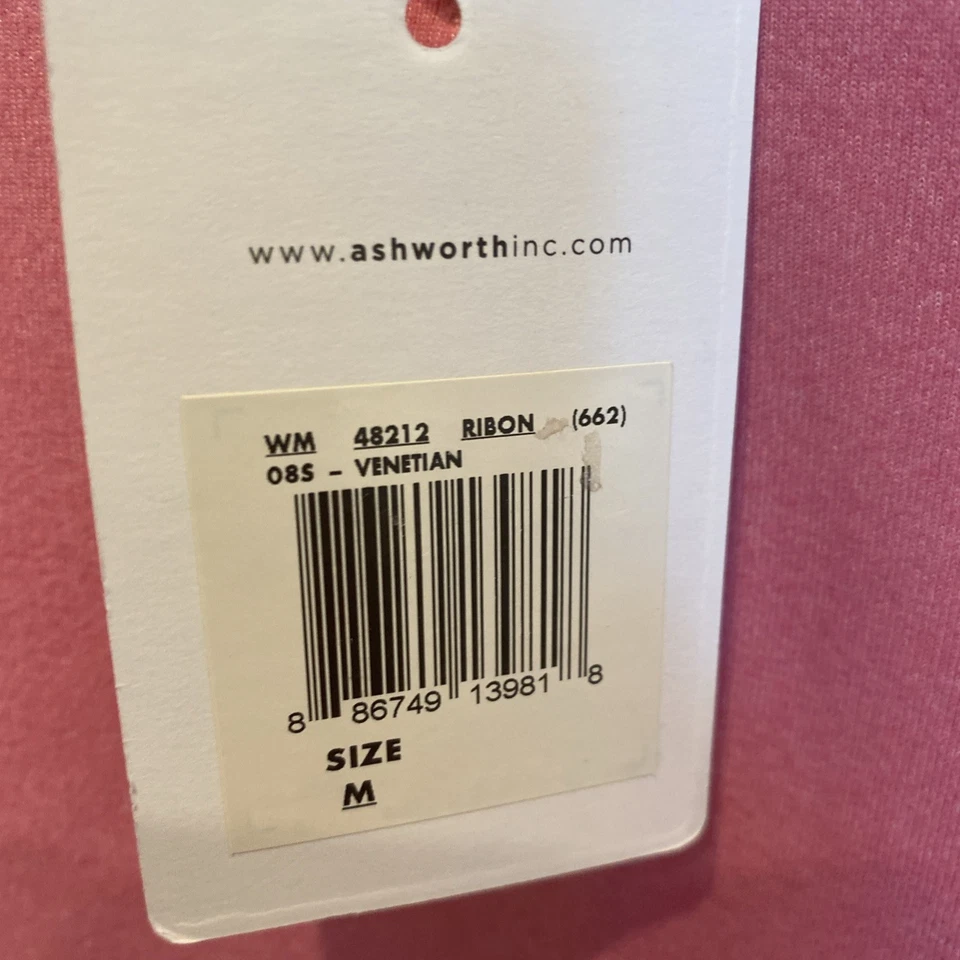 Ladies Ashworth Golf Shirt w/ Logo Button Down Collar Pink/Rose , Medium - NWT! - Image 2 of 4