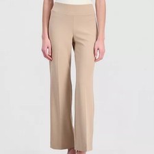 Anne Klein Pull On High Rise Wide Leg Waistband Soft Latte Pants Womens NWT