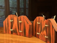 NEW 2 Rustic Farmhoue Wooden Pumpkin Fall Decor Orange 10.5 X 6 X 1.5