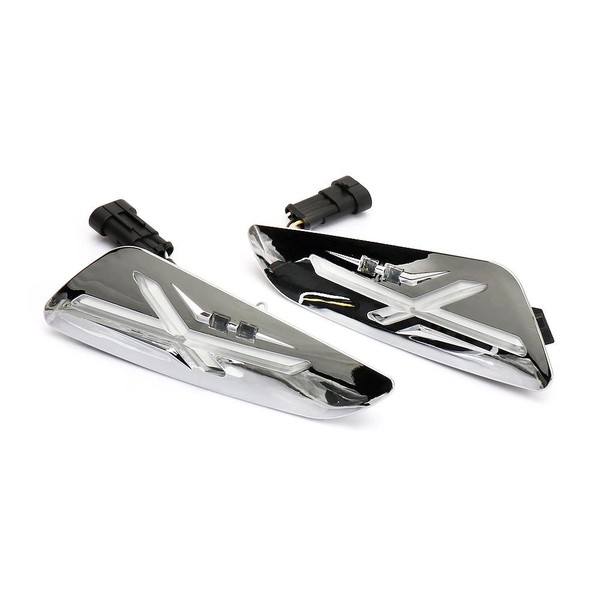 Eurowagens Motorrad Vorderer & Hinterer Blinker Leuchte Chrom Licht Indikator-image