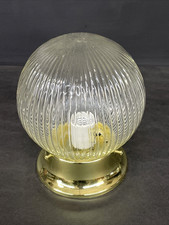 Flush Mount Light Fixture Gold Tone Metal Rib...