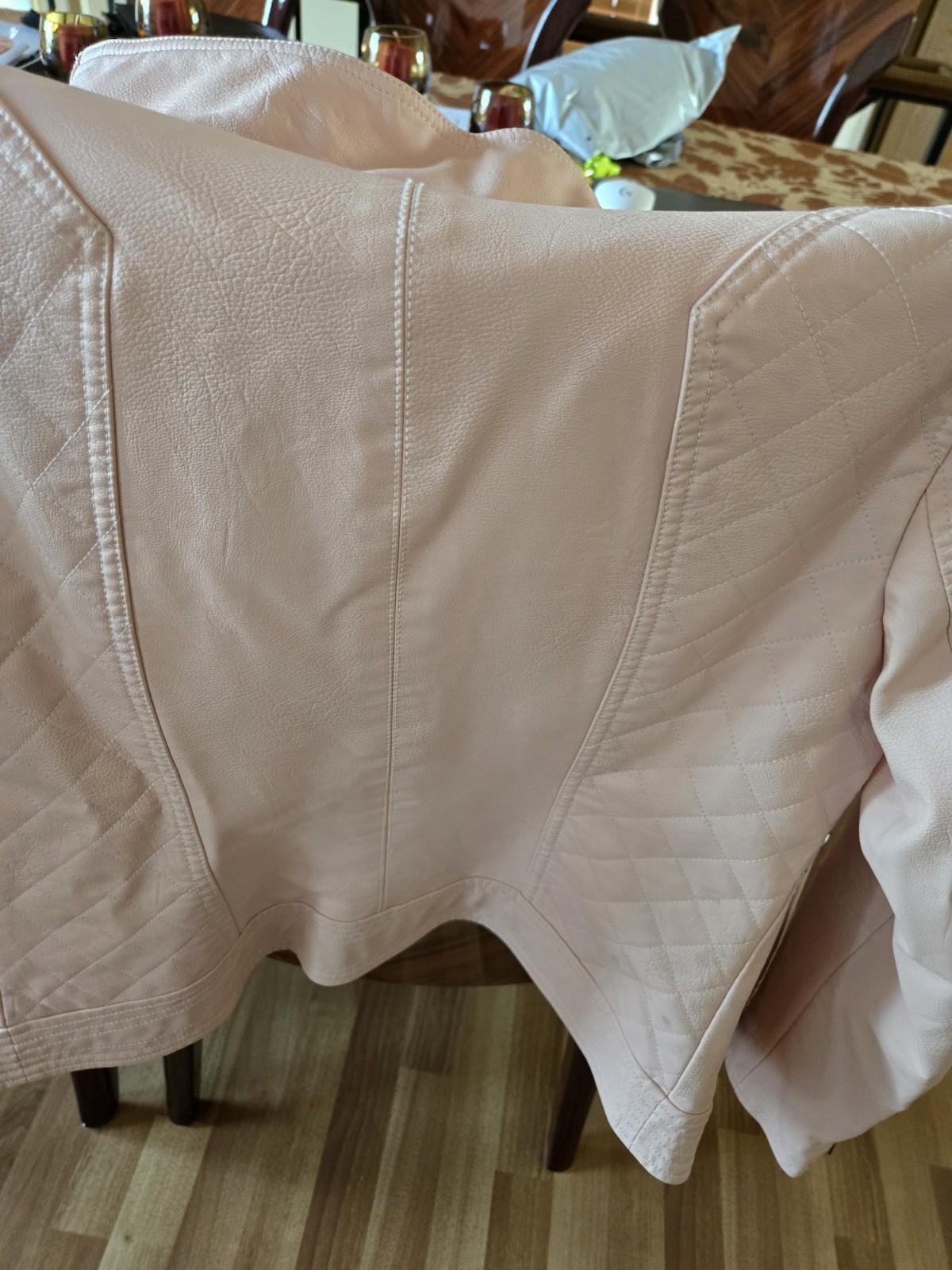 GUESS Quilted Pink Lined Basic Jacket Short Long … - image 5