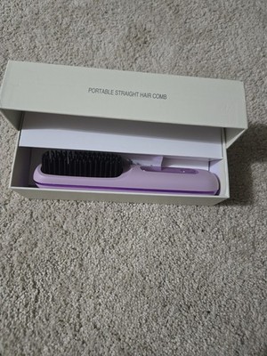 Cordless Hair Straightener Brush Ion Heated Straightening Comb USB Rechargeable