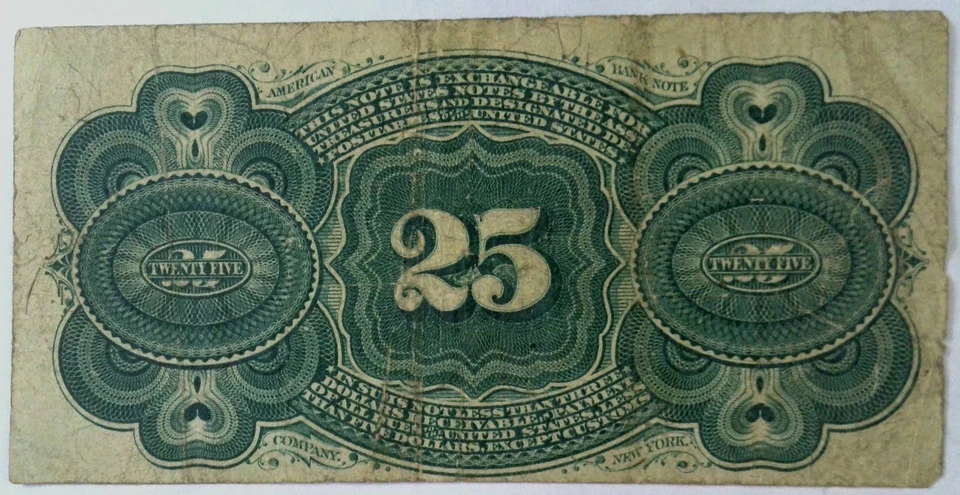 1863 25 Cent Fractional Currency 25 Cents – 4th Issue Fr 1303 - Image 2 of 4