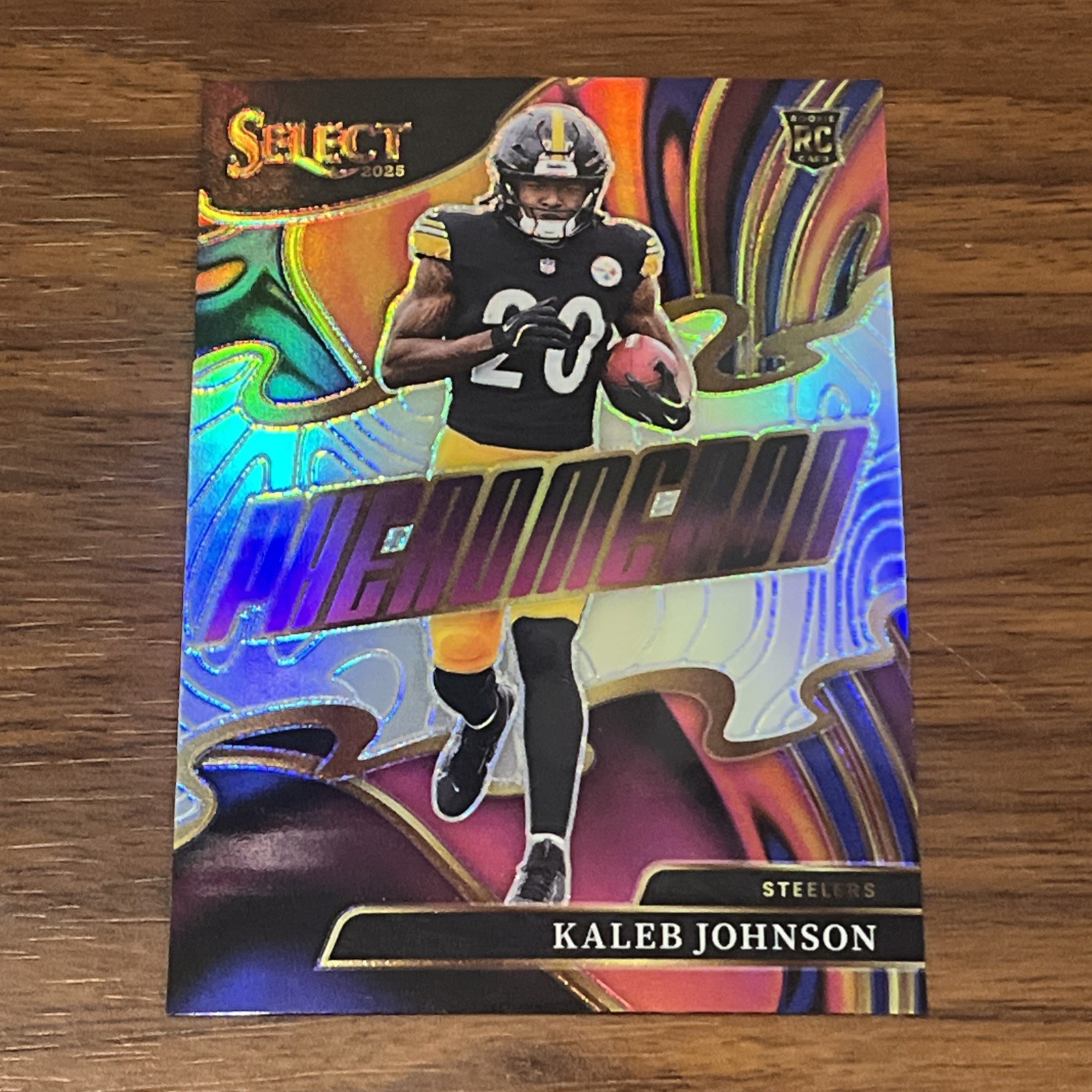 2025 Panini Select Kaleb Johnson RC #23 PHENOMENON Silver Prizm Steelers