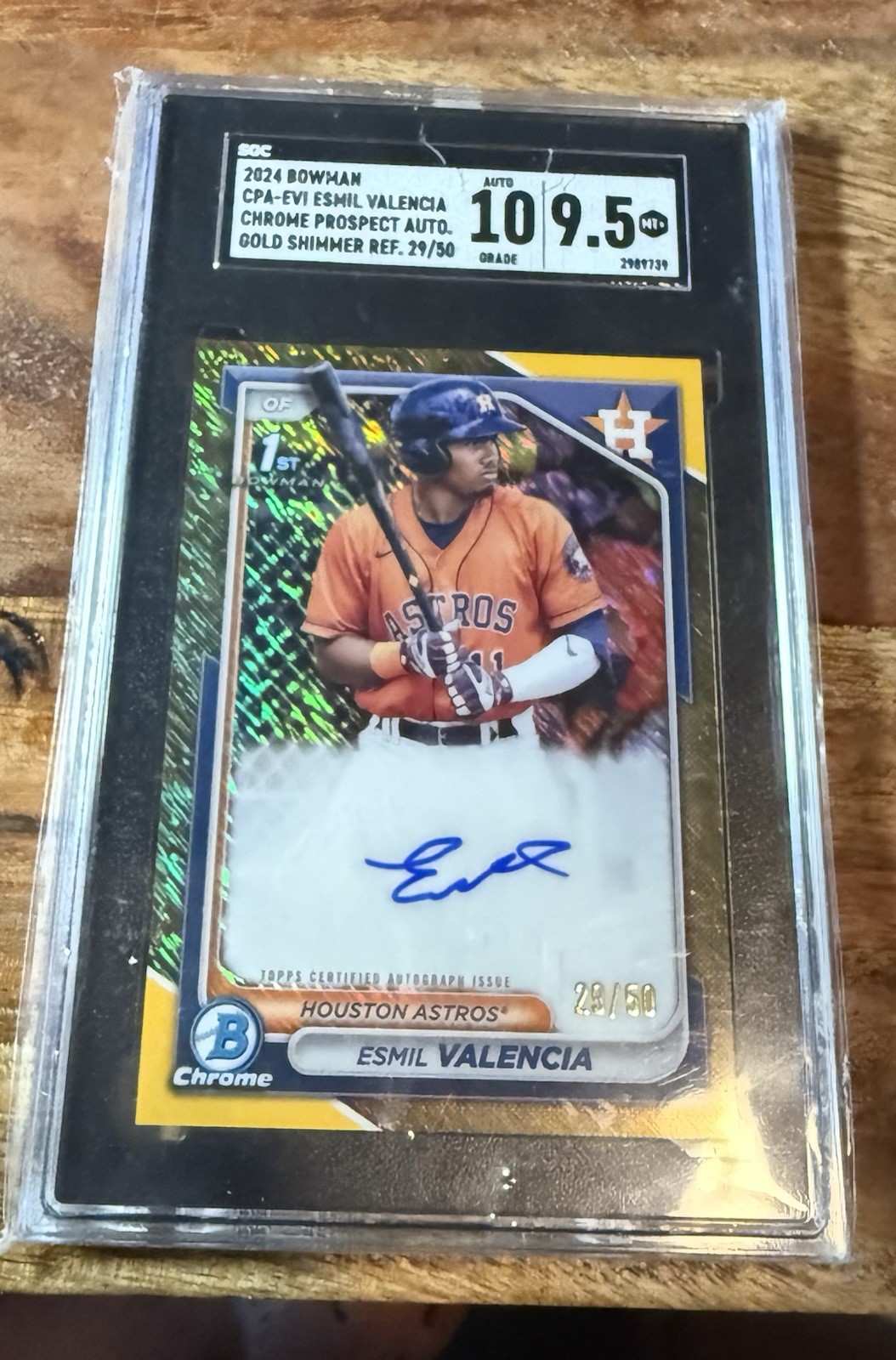 2024 Bowman Chrome - Esmil Valencia - CPA-EVI - Auto- Graded 9.5- Gold /50
