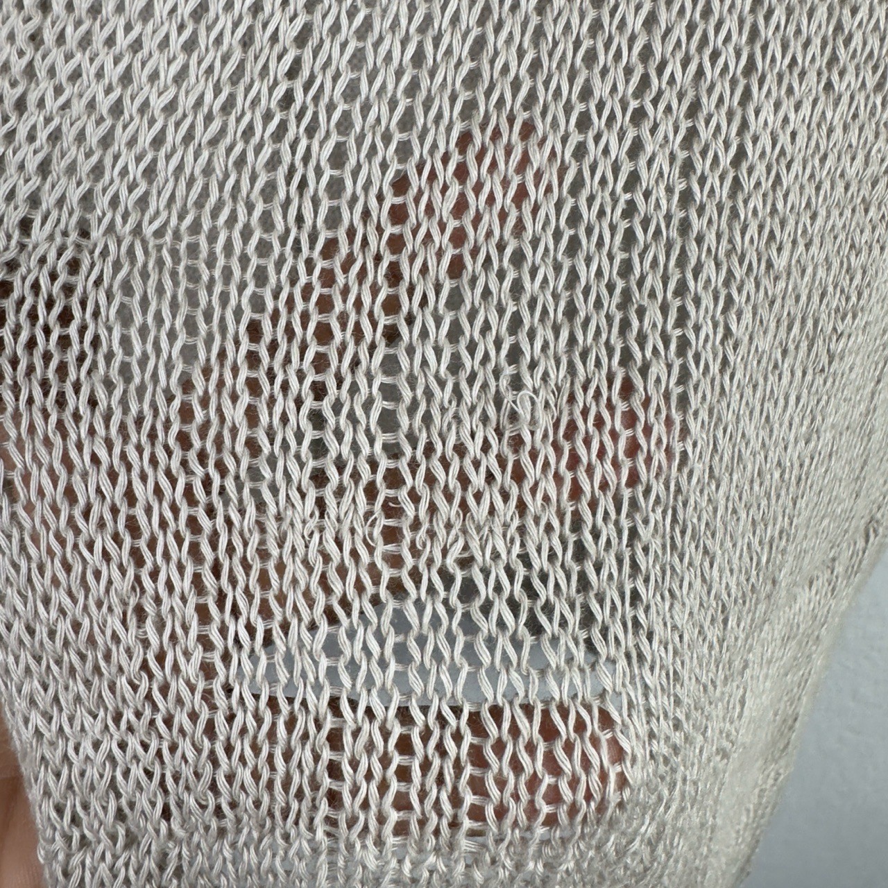 UNIQLO Cardigan Womens M Beige Linen Knit Open Front Neutral Minimalist Career thumbnail 6