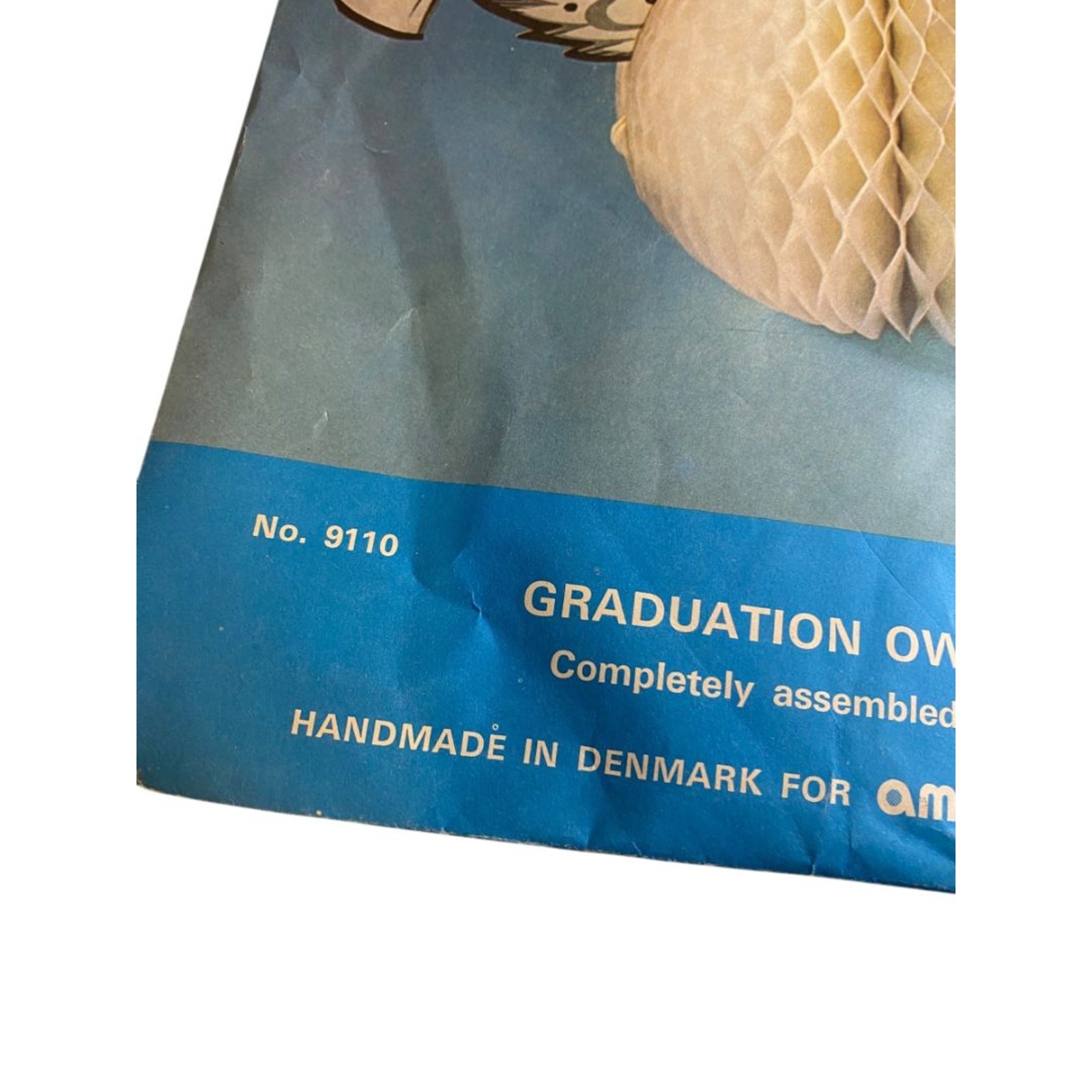 Vintage Amscan Graduation Owl Centerpiece 9" Honeycomb 9110