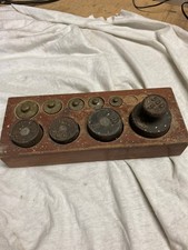 Messing Gewichtset Messinggewicht in Holzbox für Waage Krämer Gewicht