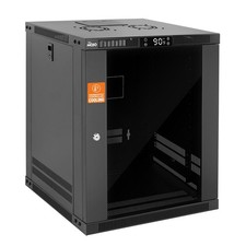12U Wall Mount Rack with Thermostat, 17.7inch Depth Enclosed Server Cabinet w...