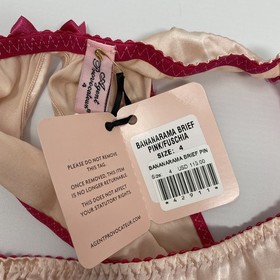 Agent Provocateur Bananarama Pink Silk Brief AP4 Large New