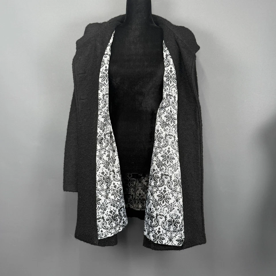 Guess Coat Womens Medium Wool Blend Military Double Breasted Gold Buttons Chic - Image 3 of 4