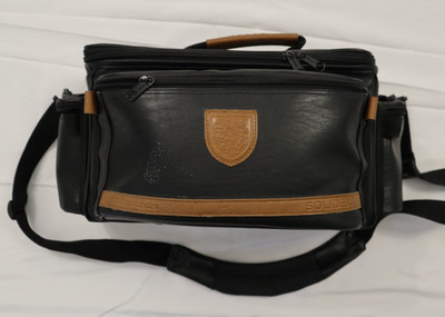 Vintage Solidex Performance Video Faux Leather Camera Bag Black Shoulder Strap