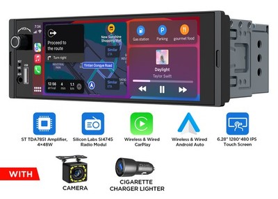 Eonon X3U Single DIN Car Stereo Radio CarPlay GPS 6.28''Android Auto Linux System