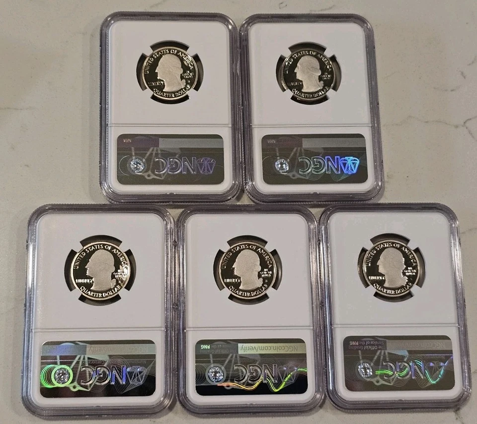 2019-S ATB Quarter Proof Set – NGC PF70 UCAM – 5-Coin w/ Special Park Labels - Image 2 of 4