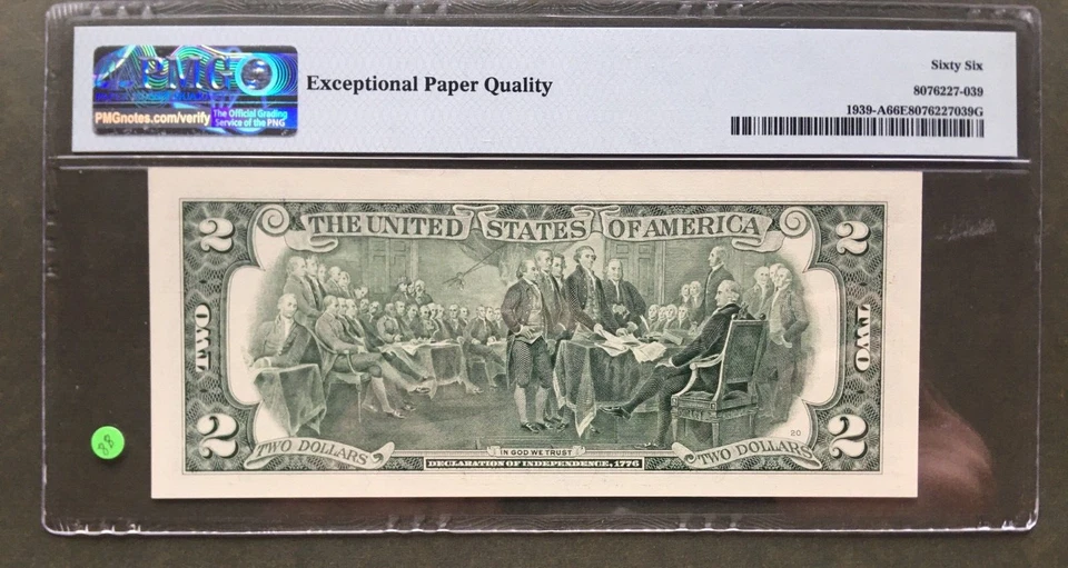 $2  2009 F R N  []  BOSTON f/w  []  PMG 66 EPQ GEM []  SN# A 07082900 A - Image 2 of 2