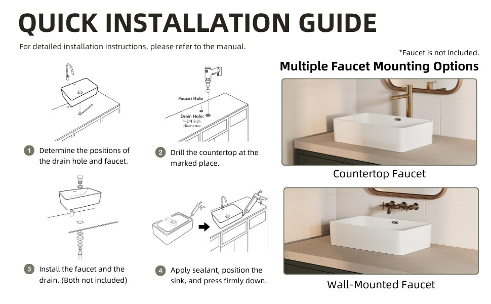 Los Flexi 22" x 13" White Porcelain Rectangular Vessel Sink with Rear Overflow