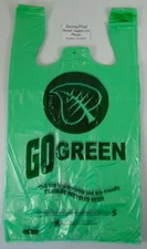 25 Qty. Go Green Bio-Degradable Plastic T-Shirt Bags 11.5" x 6.5" x 21" 
