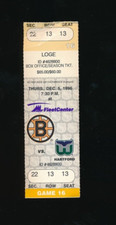 Dec 5 1996 Whalers @ Bruins ticket Steve Heinze 2 goals Nelson Emerson goal
