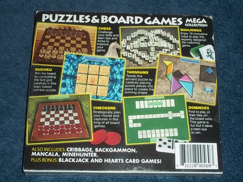PUZZLE & BOARD GAMES MEGA COLLECTION (CD-ROM, 2017) - Picture 2 of 2