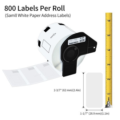 50 ROLLS Replacement for Brother DK-1209 Die-Cut Small Address/Barcode Labels - Picture 2 of 11