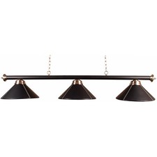 Canopy Lighting - Pool/ Snooker Table Canopy - Black Leather Bar and 3 Shades