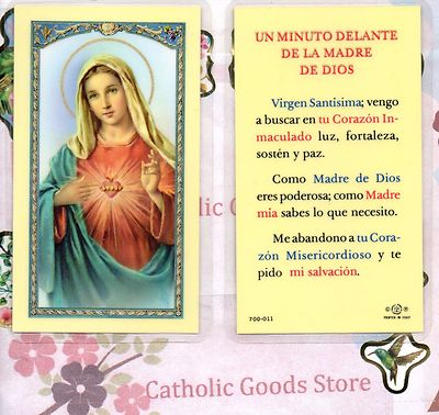 Un Minuto Delante de la Madre de Dios - Spanish - Laminated Holy Card