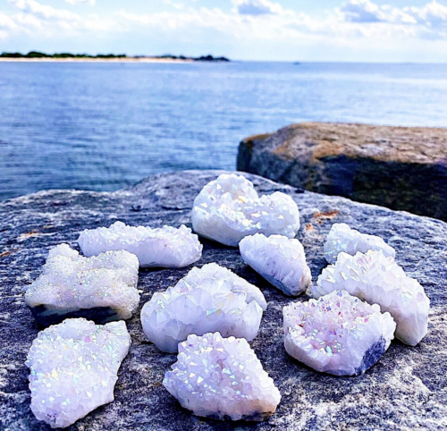 Wholesale Lot 1 Lb Raw Angel Aura Quartz Crystal Healing Cluster Gift Quality - Picture 12 of 12