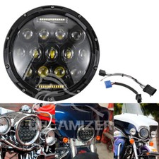 7 Inch LED Motorcycle Round Headlights 13 Lamp Beam For Cafe Racer Retro Custom