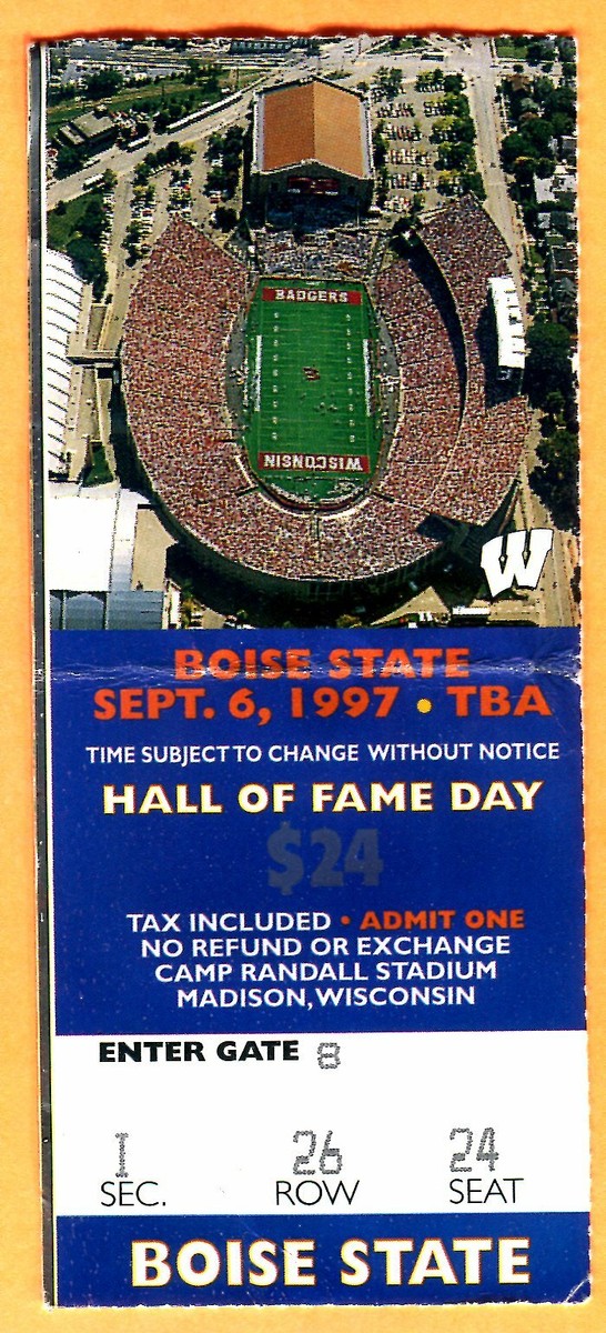 9/6/97 WISCONSIN/BOISE STATE FOOTBALL TICKET STUB