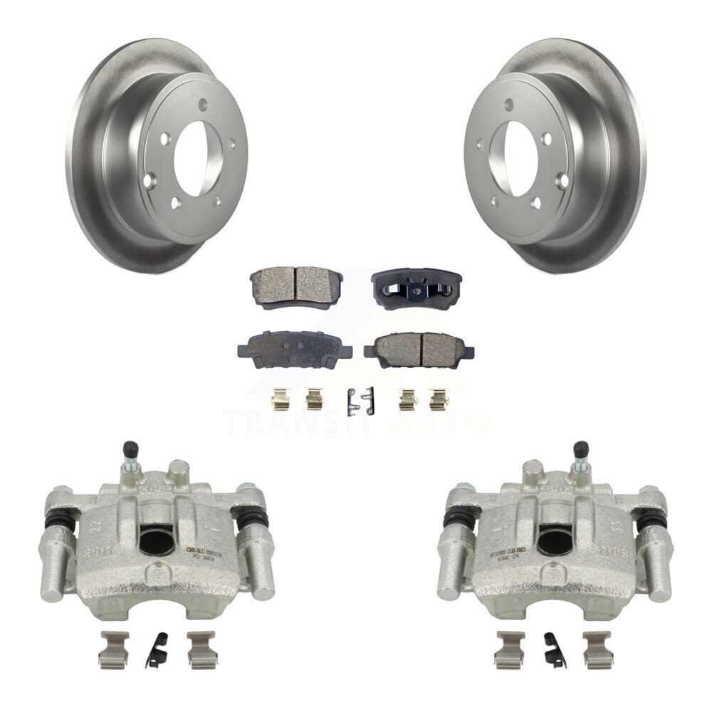 Jeep Mitsubishi Lancer Patriot Rear Brake Caliper Rotor Ceramic Pad Kit