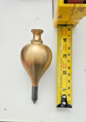 Vintage Messing & Stahl Plumb Bob: Nummer 7 - 16oz - Top Zustand