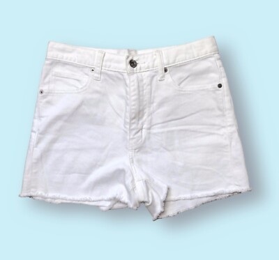 Uniqlo White Denim Cut Off Jean Shorts Womens Size 25 Small 28”