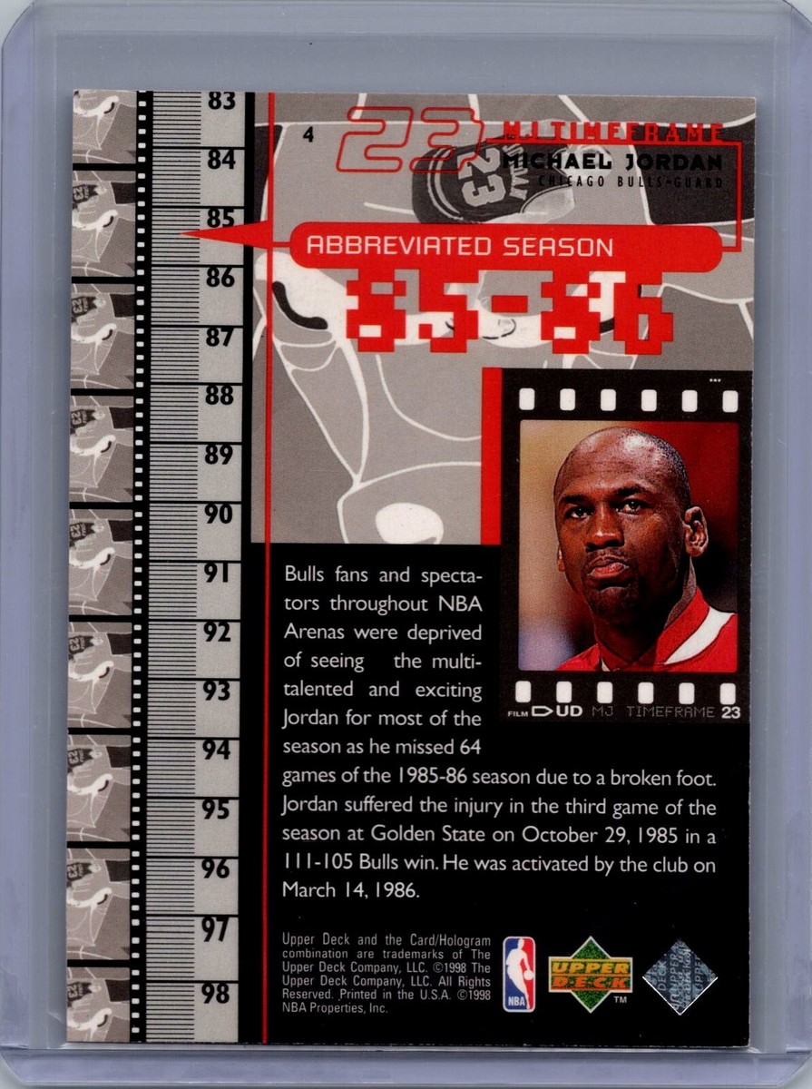 1998 Upper Deck Michael Jordan Time Frame 85-86 Abbreviated Season