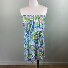 Lilly Pulitzer Windsor Strapless Dress Multi Conch Republic Pull On Size S