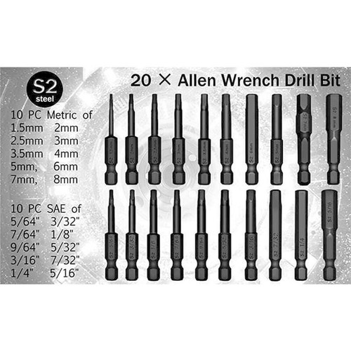 Hex Head Allen Wrench Drill Bit Set 