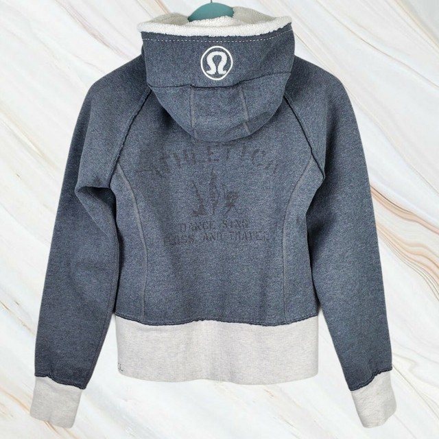 Download Lululemon Women's Black Hooded Zip Front Sweatshirt Size 2 ...