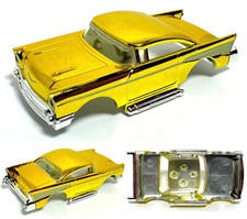 2023 HO AFXtras 1957 Custom Low  57 Chevy Bel Air Slot Car BODY YELLOW CHROME