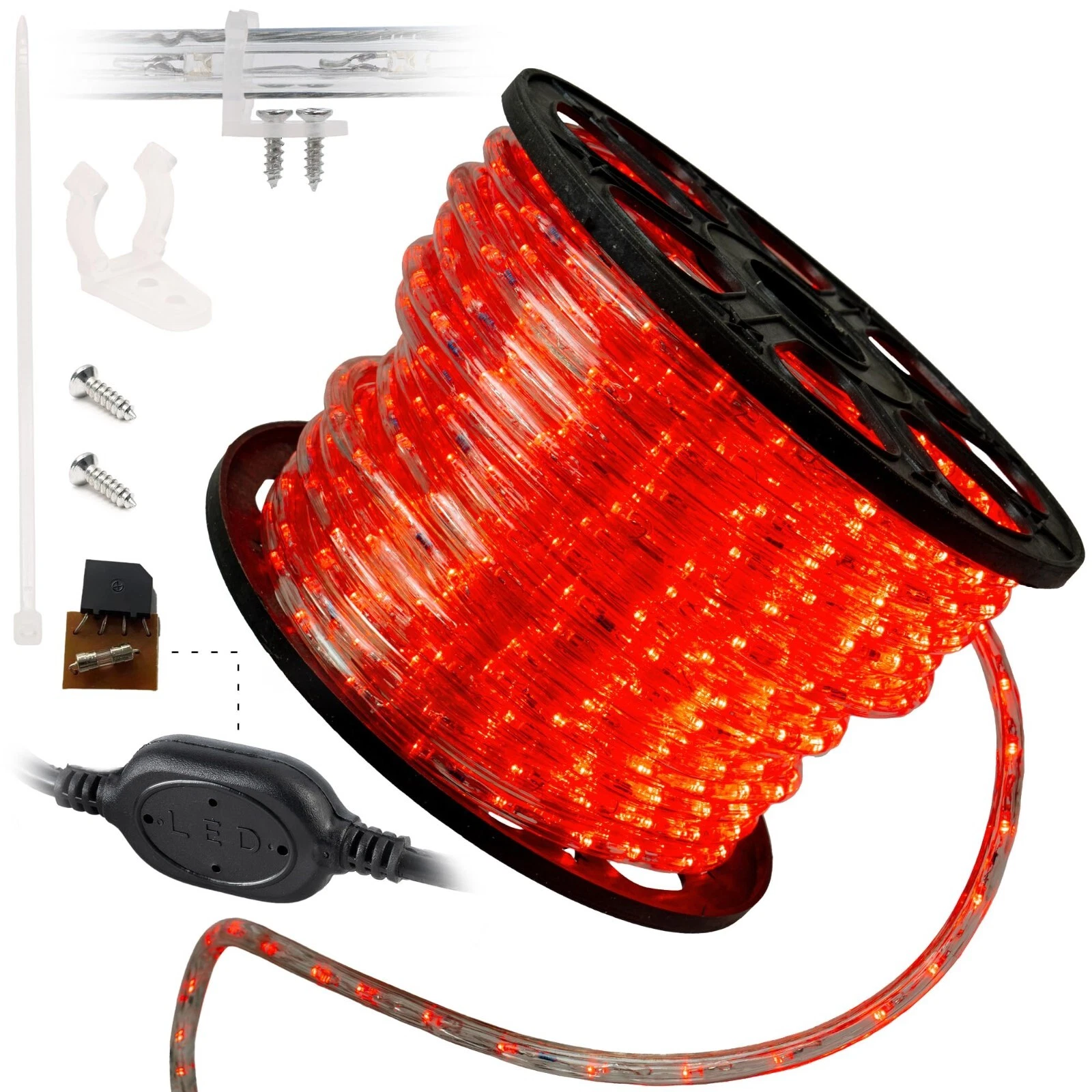 Red LED Rope Lights Outdoor Indoor Easy Extendable Accent Party Xmas Decorations