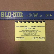 10PCS- 17" X 1" X .050 X 14T POWER HACK SAW BLADE BLU-MOL MILLERS FALLS BI-METAL