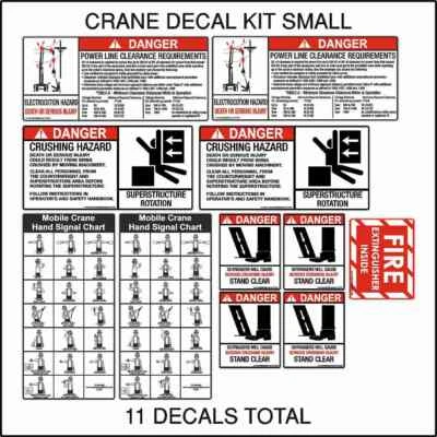 STICKY PAPER DESIGNS Crane Safety Decal Kit Small
