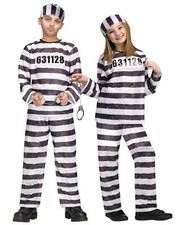 Jailbird Child Prison Classic Costume Striped Shirt And Pants Funworld