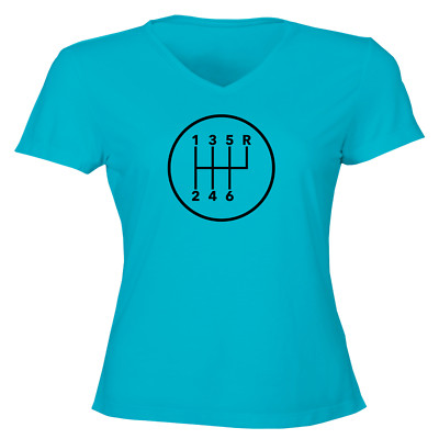 Manual Transmission Shift Pattern 6 Speed Stick Juniors Girls Women Tee T-Shirt