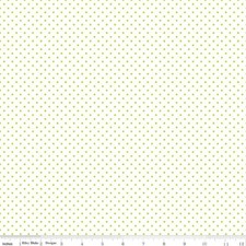 1/4 Yard 9”x42” Riley Blake Swiss Dot (Printed) Lime Green On White Quilt Cotton