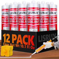 Clear Silicone Caulk  Sealant 12X10.1 Fl.Oz , 100 Waterproof RTV Silicone Cau
