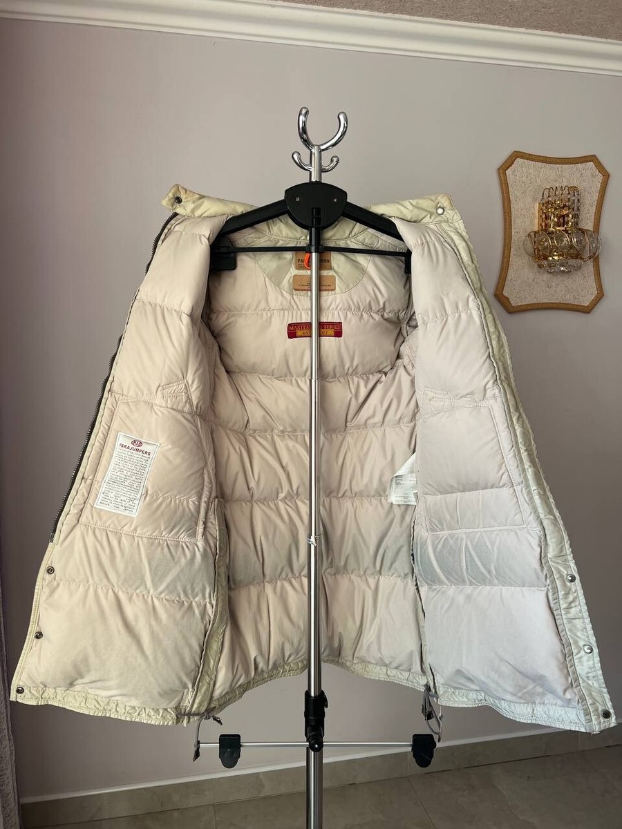 PARAJUMPERS MASTERPIECE SERIES HOODED DOWN PARKA JACKET BEIGE ZIP