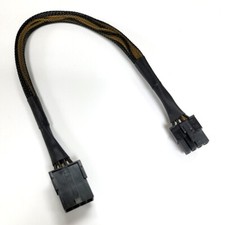12" PCI-E PCIE 8-PIN Power Supply PSU Extension Cable VGA GPU Black Sleeved
